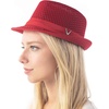 image:imageThe Hat Depot Light Weight Classic Soft Cool Mesh Crushable Fedora hatRed