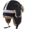 image:imageKids Winter Trapper Hat for Boys Girls Ages 610 Faux Fur Ear Flap Aviator Hat with Adjustable Warm Windproof Snow CapBlack Reflective