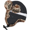 image:imageKids Winter Trapper Hat for Boys Girls Ages 610 Faux Fur Ear Flap Aviator Hat with Adjustable Warm Windproof Snow CapBlack Reflective