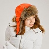 image:imageKids Winter Trapper Hat for Boys Girls Ages 610 Faux Fur Ear Flap Aviator Hat with Adjustable Warm Windproof Snow CapBlaze Orange