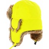 image:imageKids Winter Trapper Hat for Boys Girls Ages 610 Faux Fur Ear Flap Aviator Hat with Adjustable Warm Windproof Snow CapNeon Yellow