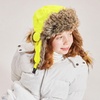 image:imageKids Winter Trapper Hat for Boys Girls Ages 610 Faux Fur Ear Flap Aviator Hat with Adjustable Warm Windproof Snow CapNeon Yellow Reflective
