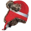 image:imageKids Winter Trapper Hat for Boys Girls Ages 610 Faux Fur Ear Flap Aviator Hat with Adjustable Warm Windproof Snow CapRed Reflective