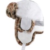 image:imageKids Winter Trapper Hat for Boys Girls Ages 610 Faux Fur Ear Flap Aviator Hat with Adjustable Warm Windproof Snow CapWhite Reflective