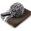 image:imageKids Youth Hat Warm Pompom Stretchy Knit Cuffed Beanie Cap HatK05brown