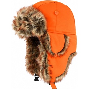 image:imageKids Winter Trapper Hat for Boys Girls Ages 610 Faux Fur Ear Flap Aviator Hat with Adjustable Warm Windproof Snow CapBlaze Orange