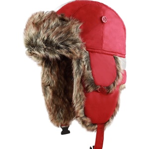 image:imageKids Winter Trapper Hat for Boys Girls Ages 610 Faux Fur Ear Flap Aviator Hat with Adjustable Warm Windproof Snow CapRed Reflective