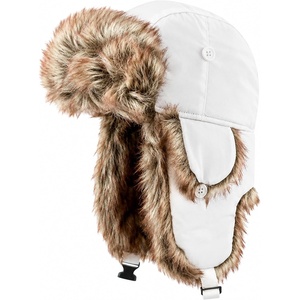 image:imageKids Winter Trapper Hat for Boys Girls Ages 610 Faux Fur Ear Flap Aviator Hat with Adjustable Warm Windproof Snow CapWhite