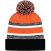 image:imageKids Pom Pom Beanie Winter Hat for Boys amp Girls Ages 25 Warm Knit Cuffed Beanie for School Skiing amp Outdoor WearBlackOrange