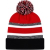 image:imageKids Pom Pom Beanie Winter Hat for Boys amp Girls Ages 25 Warm Knit Cuffed Beanie for School Skiing amp Outdoor WearBlackRed