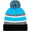 image:imageKids Pom Pom Beanie Winter Hat for Boys amp Girls Ages 25 Warm Knit Cuffed Beanie for School Skiing amp Outdoor WearBlackTeal