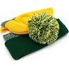 image:imageKids Pom Pom Beanie Winter Hat for Boys amp Girls Ages 25 Warm Knit Cuffed Beanie for School Skiing amp Outdoor WearDark GreenGold