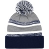 image:imageKids Pom Pom Beanie Winter Hat for Boys amp Girls Ages 25 Warm Knit Cuffed Beanie for School Skiing amp Outdoor WearNavyGrey