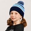 image:imageKids Pom Pom Beanie Winter Hat for Boys amp Girls Ages 25 Warm Knit Cuffed Beanie for School Skiing amp Outdoor WearNavySky Blue