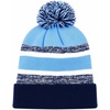 image:imageKids Pom Pom Beanie Winter Hat for Boys amp Girls Ages 25 Warm Knit Cuffed Beanie for School Skiing amp Outdoor WearNavySky Blue