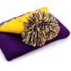 image:imageKids Pom Pom Beanie Winter Hat for Boys amp Girls Ages 25 Warm Knit Cuffed Beanie for School Skiing amp Outdoor WearPurpleGold