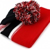 image:imageKids Pom Pom Beanie Winter Hat for Boys amp Girls Ages 25 Warm Knit Cuffed Beanie for School Skiing amp Outdoor WearRedBlack