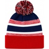 image:imageKids Pom Pom Beanie Winter Hat for Boys amp Girls Ages 25 Warm Knit Cuffed Beanie for School Skiing amp Outdoor WearRedNavy