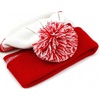 image:imageKids Pom Pom Beanie Winter Hat for Boys amp Girls Ages 25 Warm Knit Cuffed Beanie for School Skiing amp Outdoor WearRedWhite