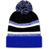 image:imageKids Pom Pom Beanie Winter Hat for Boys amp Girls Ages 25 Warm Knit Cuffed Beanie for School Skiing amp Outdoor WearRoyal BlueBlack