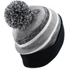 image:imageKids Youth Hat Warm Pompom Stretchy Knit Cuffed Beanie Cap HatK05black