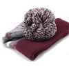 image:imageKids Youth Hat Warm Pompom Stretchy Knit Cuffed Beanie Cap HatK05burgundy