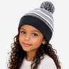 image:imageKids Youth Hat Warm Pompom Stretchy Knit Cuffed Beanie Cap HatK05charcoal