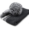 image:imageKids Youth Hat Warm Pompom Stretchy Knit Cuffed Beanie Cap HatK05charcoal