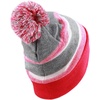 image:imageKids Youth Hat Warm Pompom Stretchy Knit Cuffed Beanie Cap HatK05hot Pink