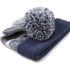 image:imageKids Youth Hat Warm Pompom Stretchy Knit Cuffed Beanie Cap HatK05navy