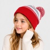 image:imageKids Youth Hat Warm Pompom Stretchy Knit Cuffed Beanie Cap HatK05red
