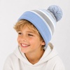 image:imageKids Youth Hat Warm Pompom Stretchy Knit Cuffed Beanie Cap HatK05sky Blue