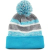 image:imageKids Youth Hat Warm Pompom Stretchy Knit Cuffed Beanie Cap HatK05turquoise