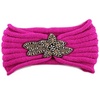 image:imageTHE HAT DEPOT 700HB80 Sequin Knit Headband with Flower Decoration Fuchsia