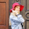 image:imageThe Hat Depot 1400F2173 Womens Floppy Wide Brim Hat with Chain DecorationRed