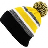 image:imageKids Pom Pom Beanie Winter Hat for Boys amp Girls Ages 25 Warm Knit Cuffed Beanie for School Skiing amp Outdoor WearBlackGold
