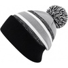 image:imageKids Pom Pom Beanie Winter Hat for Boys amp Girls Ages 25 Warm Knit Cuffed Beanie for School Skiing amp Outdoor WearBlackGrey