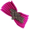 image:imageTHE HAT DEPOT 700HB80 Sequin Knit Headband with Flower Decoration Fuchsia