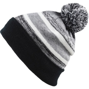 image:imageKids Youth Hat Warm Pompom Stretchy Knit Cuffed Beanie Cap HatK05black