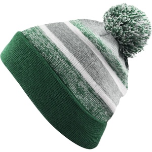 image:imageKids Youth Hat Warm Pompom Stretchy Knit Cuffed Beanie Cap HatK05dark Green
