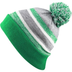 image:imageKids Youth Hat Warm Pompom Stretchy Knit Cuffed Beanie Cap HatK05kelly Green