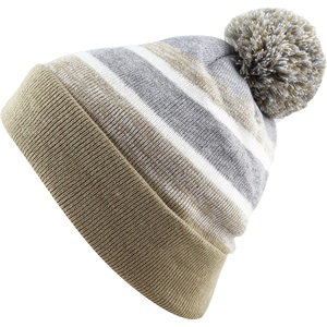 image:imageKids Youth Hat Warm Pompom Stretchy Knit Cuffed Beanie Cap HatK05khaki