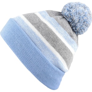 image:imageKids Youth Hat Warm Pompom Stretchy Knit Cuffed Beanie Cap HatK05sky Blue