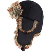 image:imageFaux Fur Safety Reflective Plain Plaid Aviator Trapper Hat Snow Ski Trooper Winter Cap1 Plain  Black