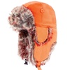 image:imageFaux Fur Safety Reflective Plain Plaid Aviator Trapper Hat Snow Ski Trooper Winter Cap1 Plain  Blaze Orange