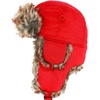 image:imageFaux Fur Safety Reflective Plain Plaid Aviator Trapper Hat Snow Ski Trooper Winter Cap1 Plain  Red