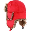 image:imageFaux Fur Safety Reflective Plain Plaid Aviator Trapper Hat Snow Ski Trooper Winter Cap1 Plain  Red