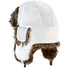 image:imageFaux Fur Safety Reflective Plain Plaid Aviator Trapper Hat Snow Ski Trooper Winter Cap1 Plain  White