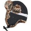 image:imageFaux Fur Safety Reflective Plain Plaid Aviator Trapper Hat Snow Ski Trooper Winter Cap1 Reflective  Black