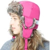 image:imageFaux Fur Safety Reflective Plain Plaid Aviator Trapper Hat Snow Ski Trooper Winter Cap1 Reflective  Hot Pink
